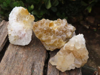 Natural Golden Limonite / Lemonite Quartz Clusters  x 12 From Zambia - Toprock Gemstones and Minerals 