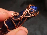 Polished Copper Wire Wrapped Sodalite Pendants x 6 From Namibia