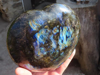 Polished  Large Puffy Labradorite Gemstone Heart  x 1 From Tulear, Madagascar