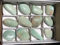 Polished Blue Amazonite Gallets  x 12 From Zimbabwe - TopRock