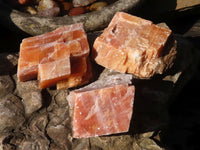 Natural New Sunset Orange Calcite Specimens  x 6 From Spitzkoppe, Namibia - Toprock Gemstones and Minerals 