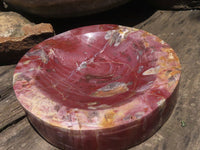 Polished Petrified Red Podocarpus Wood Dish  x 1 From Mahajanga, Madagascar - TopRock