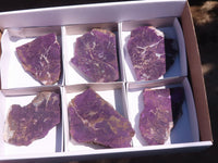 Polished Metallic Purpurite Slices With Matte Finish  x 6 From Namibia - Toprock Gemstones and Minerals 