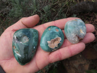 Polished XX Rare Mtorolite (Nickel Coloured Chalcedony) Gallets / Palm Stones - sold per kg - From Mutorashanga, Zimbabwe - TopRock