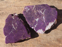 Polished Metallic Purpurite Slices With Matte Finish  x 6 From Namibia - Toprock Gemstones and Minerals 