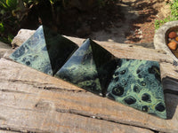 Polished Stromatolite Pyramids  x 3 From Madagascar