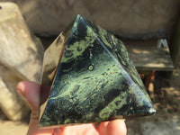 Polished Stromatolite Pyramids  x 3 From Madagascar