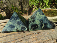 Polished Stromatolite Pyramids  x 3 From Madagascar