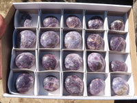 Polished Small Purple Lepidolite Palm Stones  x 20 From Ambatondrazaka, Madagascar - Toprock Gemstones and Minerals 