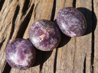 Polished Small Purple Lepidolite Palm Stones  x 20 From Ambatondrazaka, Madagascar - Toprock Gemstones and Minerals 