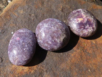 Polished Small Purple Lepidolite Palm Stones  x 20 From Ambatondrazaka, Madagascar - Toprock Gemstones and Minerals 