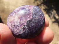 Polished Small Purple Lepidolite Palm Stones  x 20 From Ambatondrazaka, Madagascar - Toprock Gemstones and Minerals 