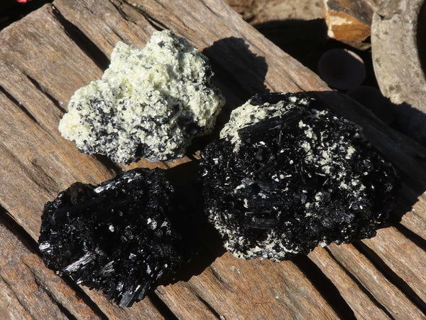 Natural Schorl Black Tourmaline With Quartz & Vermiculite  x 3 From Erongo, Namibia - Toprock Gemstones and Minerals 