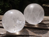 Polished Large Clear Quartz Crystal Balls  x 2 From Madagascar - TopRock