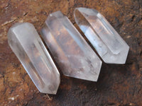 Polished Double Terminated Bright Clear Quartz Crystals  x 6 From Madagascar - TopRock