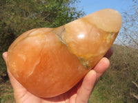 Polished Lovely Orange Twist Calcite Standing Free Form with Intrusive Exposures x 1 From Maevantanana, Madagascar - TopRock