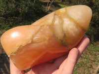 Polished Lovely Orange Twist Calcite Standing Free Form with Intrusive Exposures x 1 From Maevantanana, Madagascar - TopRock