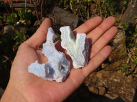 Natural Etched Blue Chalcedony Specimens  x 35 From Nsanje, Malawi