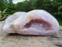 Polished Crystalline Agate Amethyst Geodes x 2 From Madagascar - TopRock