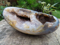 Polished Crystalline Agate Amethyst Geodes x 2 From Madagascar - TopRock