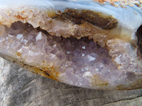 Polished Crystalline Agate Amethyst Geodes x 2 From Madagascar - TopRock