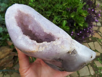 Polished Crystalline Agate Amethyst Geodes x 2 From Madagascar - TopRock