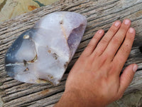 Polished Crystalline Agate Amethyst Geodes x 2 From Madagascar - TopRock