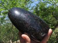 Polished New Sparkling Blue Iolite Standing Free Form With Pink Feldspar Spots  x 1 From Madagascar - TopRock