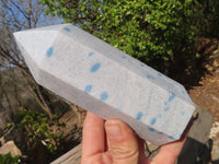 Polished Blue Spotted Spinel Quartz Points x 2 From Madagascar