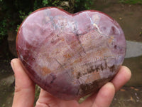 Polished Petrified Red Podocarpus Wood Hearts  x 2 From Madagascar - Toprock Gemstones and Minerals 