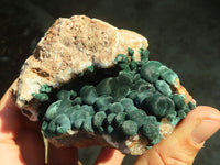 Natural Rare Ball Malachite On Drusy Quartz & Dolomite Specimens x 2 From Kambove, Congo