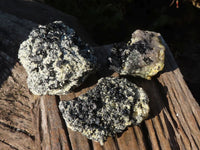 Natural Schorl Black Tourmaline Specimens With Hyalite & Fluorite Specimens  x 3 From Erongo, Namibia