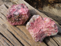 Natural Rough Red Rhodonite Specimens x 2 From Zimbabwe