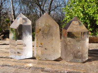 Polished Clear & Smokey Quartz Points  x 6 From Madagascar