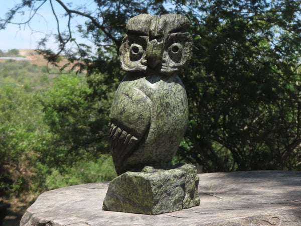 Polished Hand Carved Verdite Owl  x 1 From Zimbabwe - TopRock