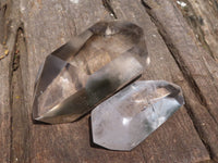 Polished Double Terminated Clear Quartz Crystals (One Smokey Phantom) x 6 From Madagascar - TopRock