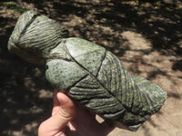 Polished Hand Carved Verdite Owl  x 1 From Zimbabwe - TopRock