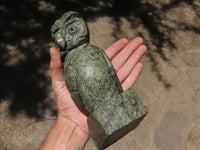 Polished Hand Carved Verdite Owl  x 1 From Zimbabwe - TopRock