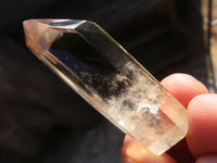 Polished  Wispy Phantom Smokey Quartz Points  x 12 From Madagascar