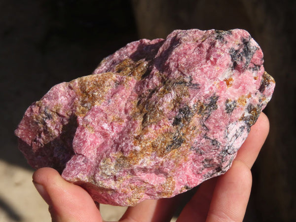 Natural Rough Red Rhodonite Specimens x 3 From Zimbabwe