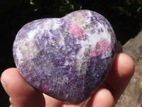 Polished Purple Lepidolite Hearts  x 6 From Madagascar - TopRock