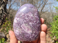 Polished Purple Lepidolite Standing Free Forms  x 4 From Madagascar