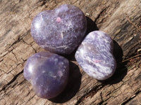 Polished Purple Lepidolite Hearts  x 6 From Madagascar - TopRock