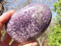 Polished Purple Lepidolite Standing Free Forms  x 4 From Madagascar