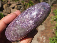 Polished Purple Lepidolite Standing Free Forms  x 4 From Madagascar