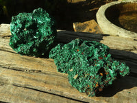 Natural Chatoyant Silky Malachite Specimens  x 3 From Kasompe, Congo