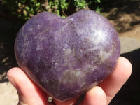 Polished Purple Lepidolite Hearts  x 6 From Madagascar - TopRock