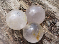 Polished Clear Quartz Crystal Balls  x 4 From Madagascar - TopRock