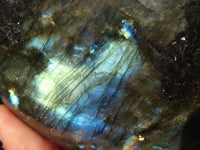 Polished  Puffy Labradorite Gemstone Hearts  x 2 From Tulear, Madagascar