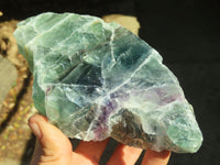 Polished One Side Polished Watermelon Fluorite Pieces  x 2 From Malawi